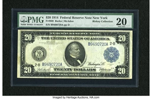 image for: Fr. 968 $20 1914 Federal Reserve Note PMG Very Fine 20....