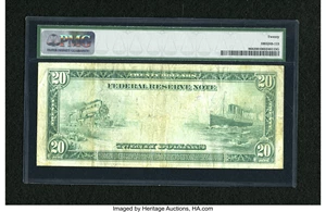 image for: Fr. 968 $20 1914 Federal Reserve Note PMG Very Fine 20....