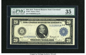 image for: Fr. 977 $20 1914 Federal Reserve Note PMG Choice Very Fine 35....