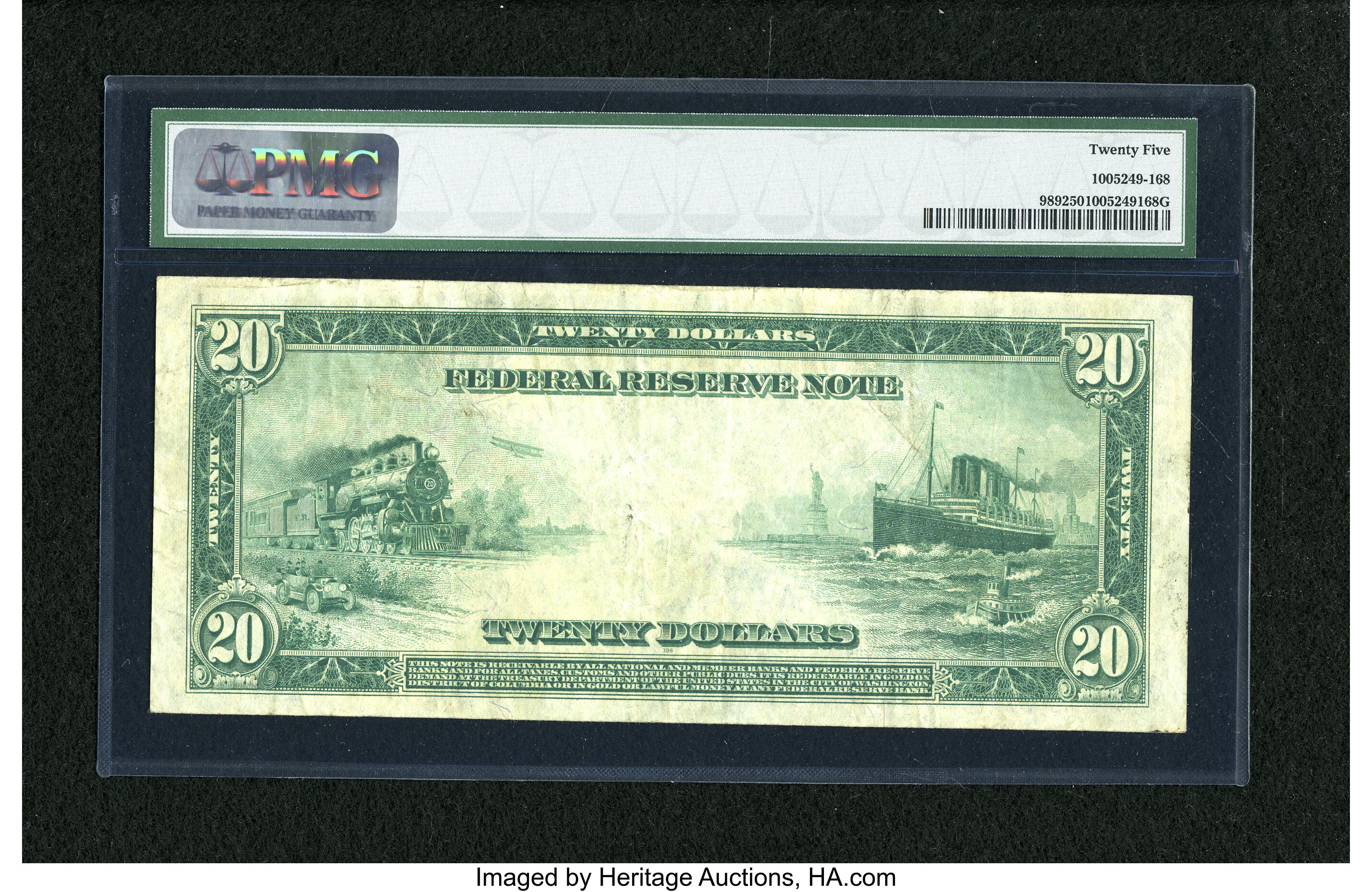 image for: Fr. 989 $20 1914 Federal Reserve Note PMG Very Fine 25....
