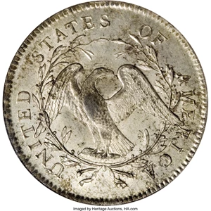image for: 1795 $1 Flowing Hair, Two Leaves MS65 NGC....