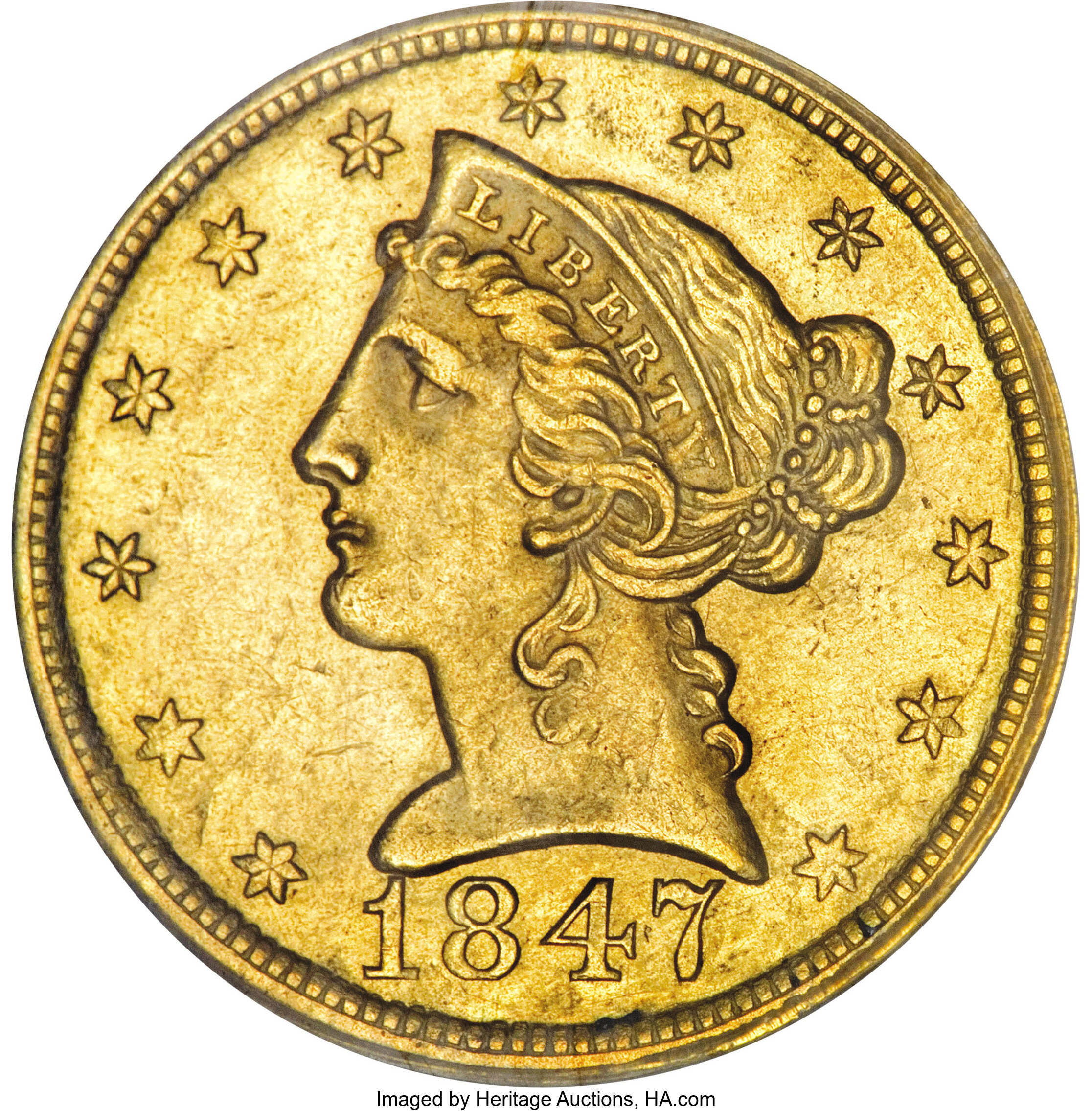 image for: 1847-O $5 AU53 PCGS....