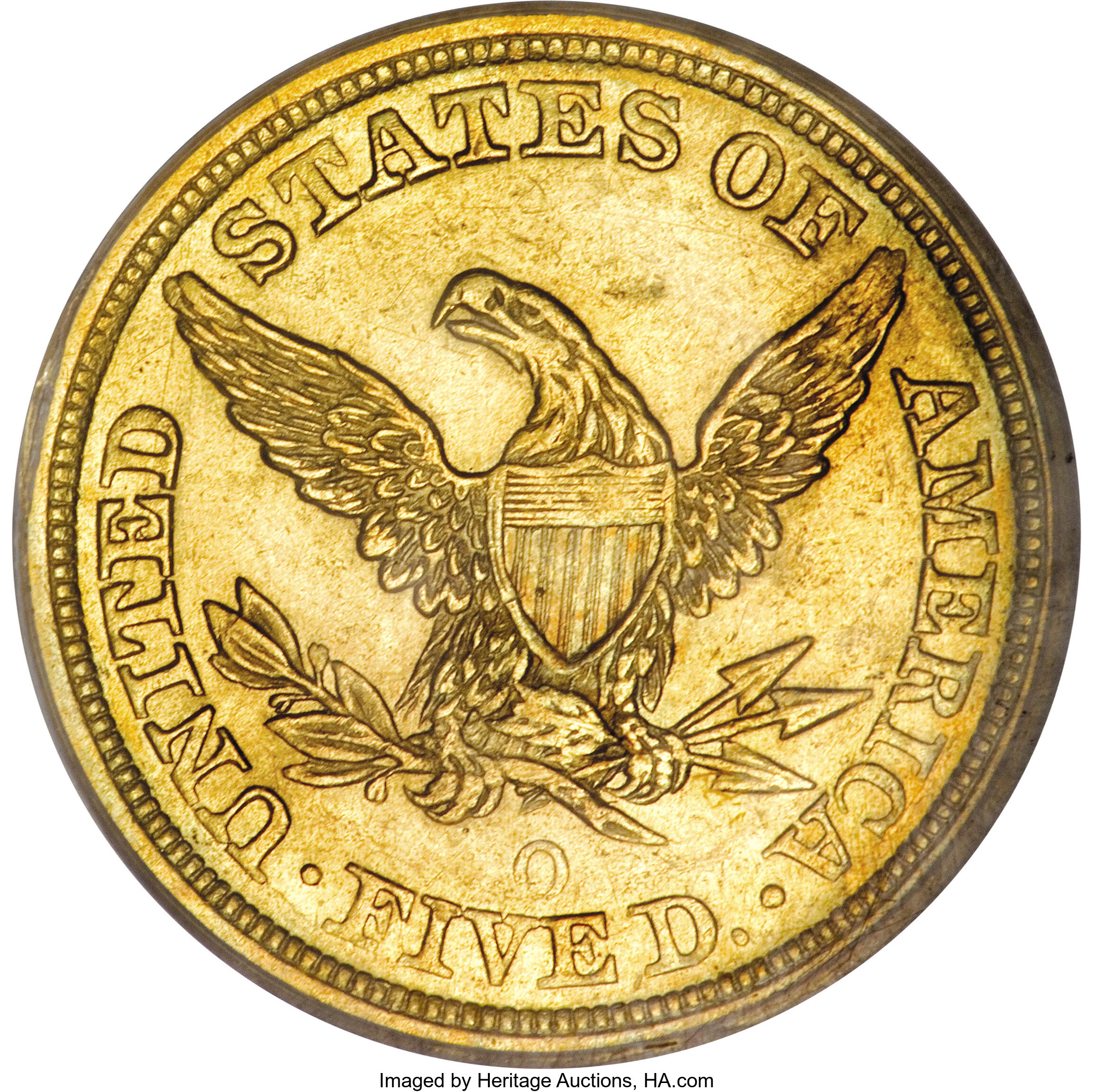 image for: 1847-O $5 AU53 PCGS....