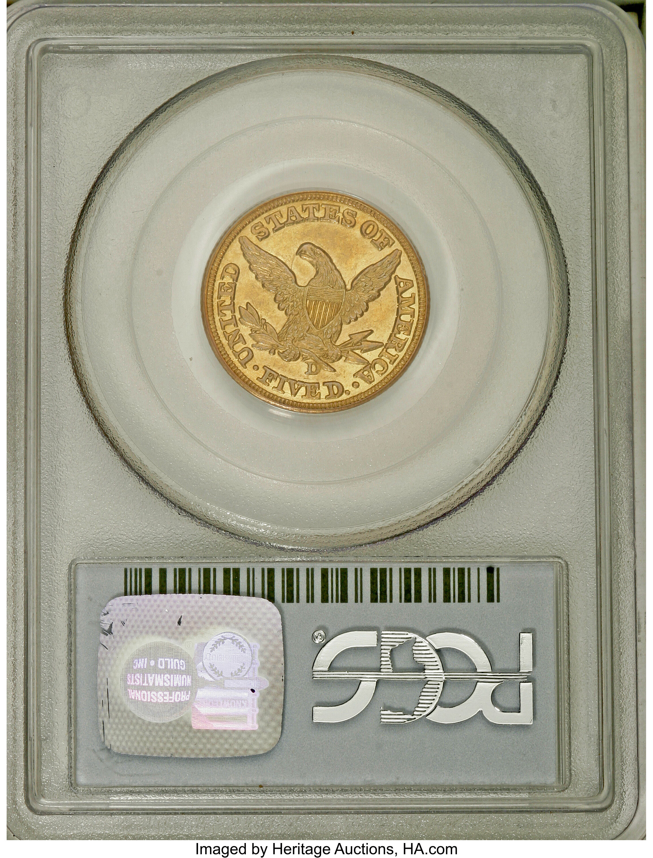 image for: 1848-D/D $5 AU58 PCGS....