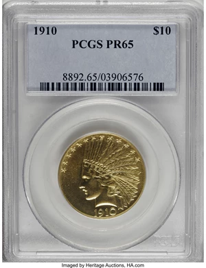 image for: 1910 $10 PR65 PCGS....