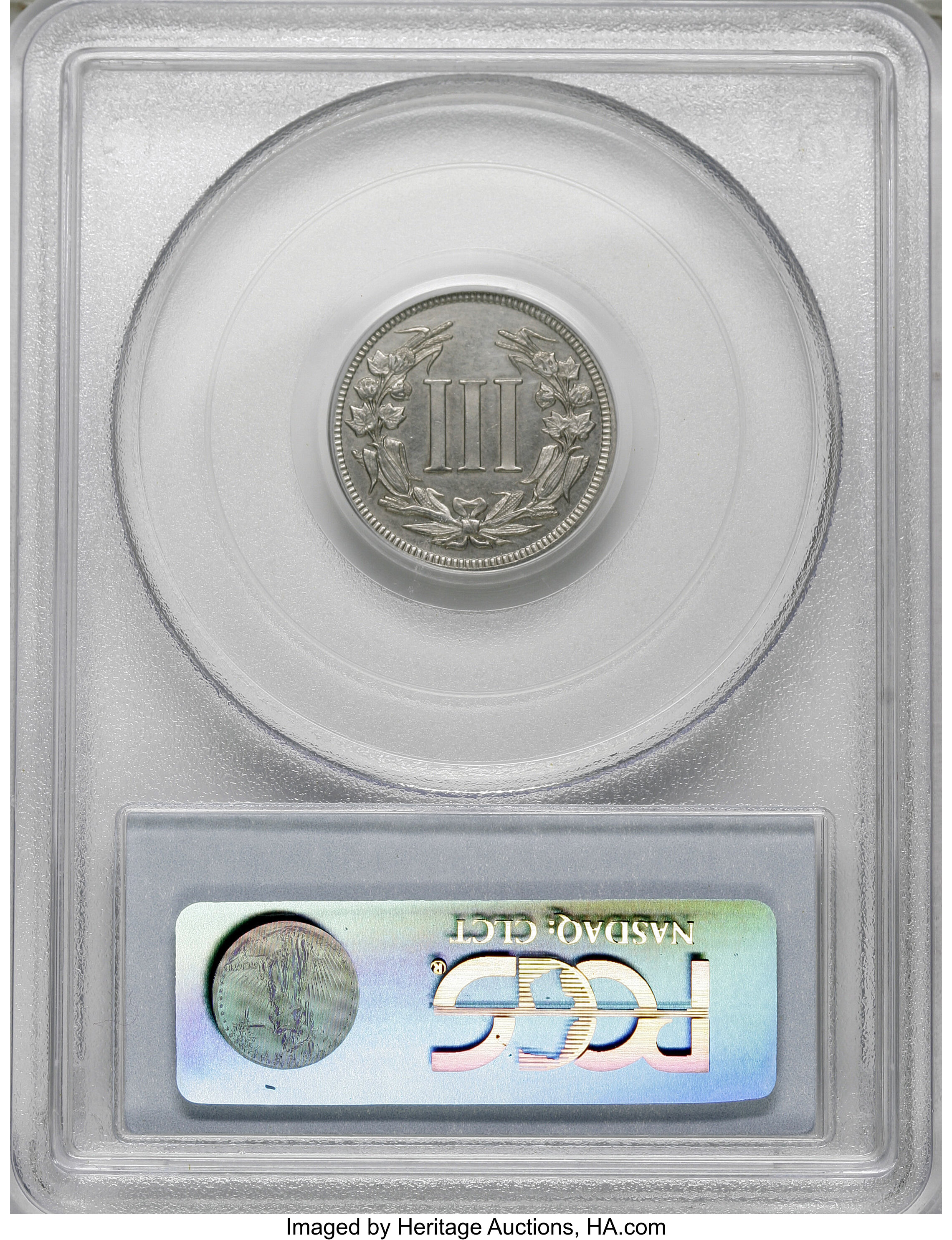 image for: 1881 3C Liberty Head Three Cents, Judd-1668, Pollock-1869, High R.6, PR60 PCGS....