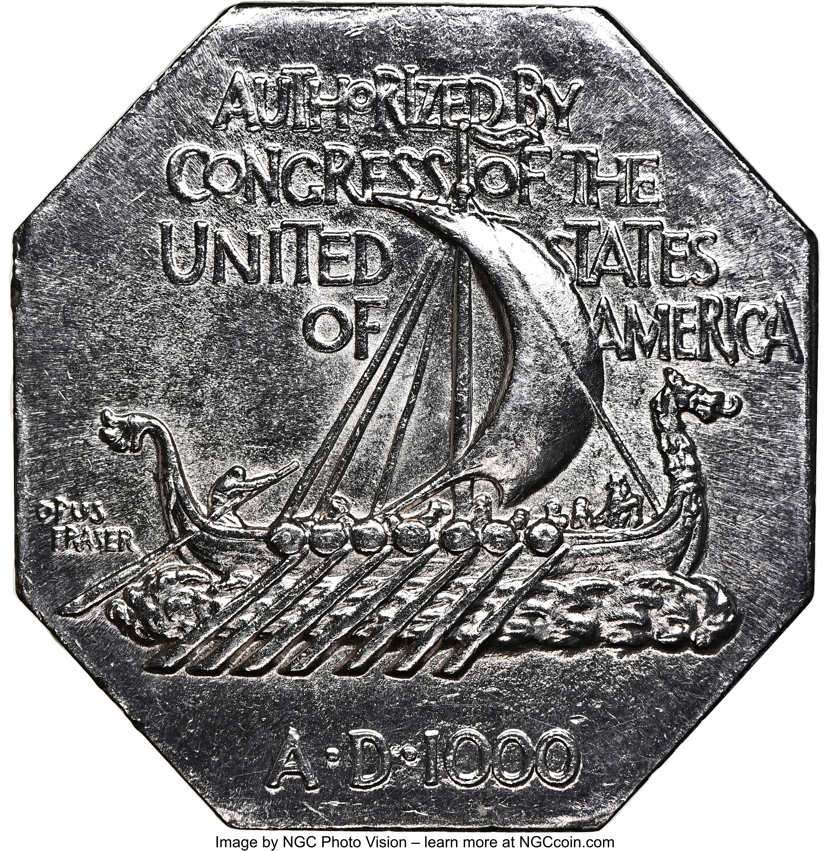 1925 Medal Norse American, Thick MS60 thumbnail 3