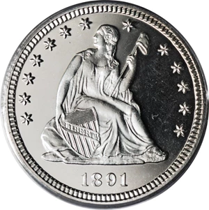 image for: 1891 25C PR66 Deep Cameo PCGS....