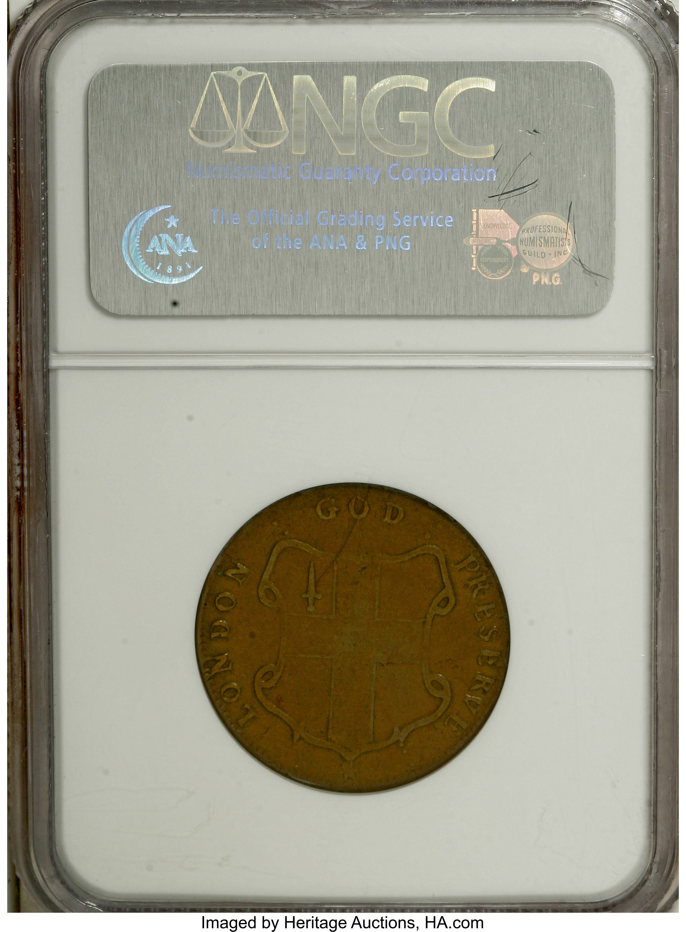image for: (1694) TOKEN London Elephant Token, Thin Planchet XF45 NGC....