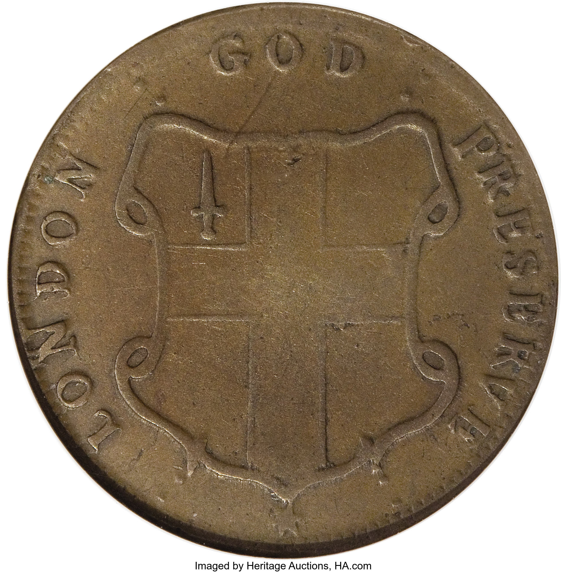 image for: (1694) TOKEN London Elephant Token, Thin Planchet XF45 NGC....