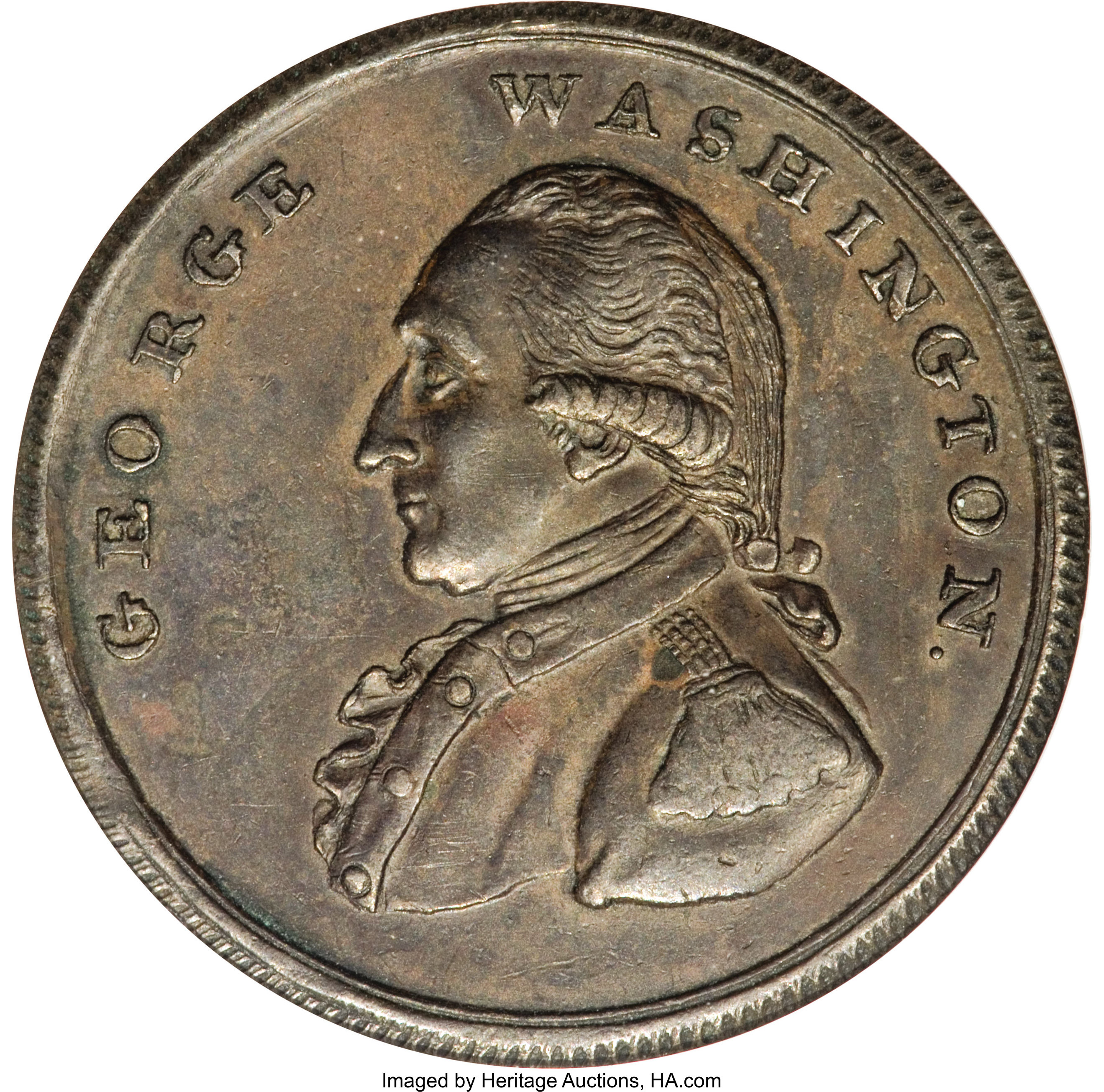 image for: Undated PENNY Washington Liberty & Security Penny, Corded Rim MS60 Brown PCGS....