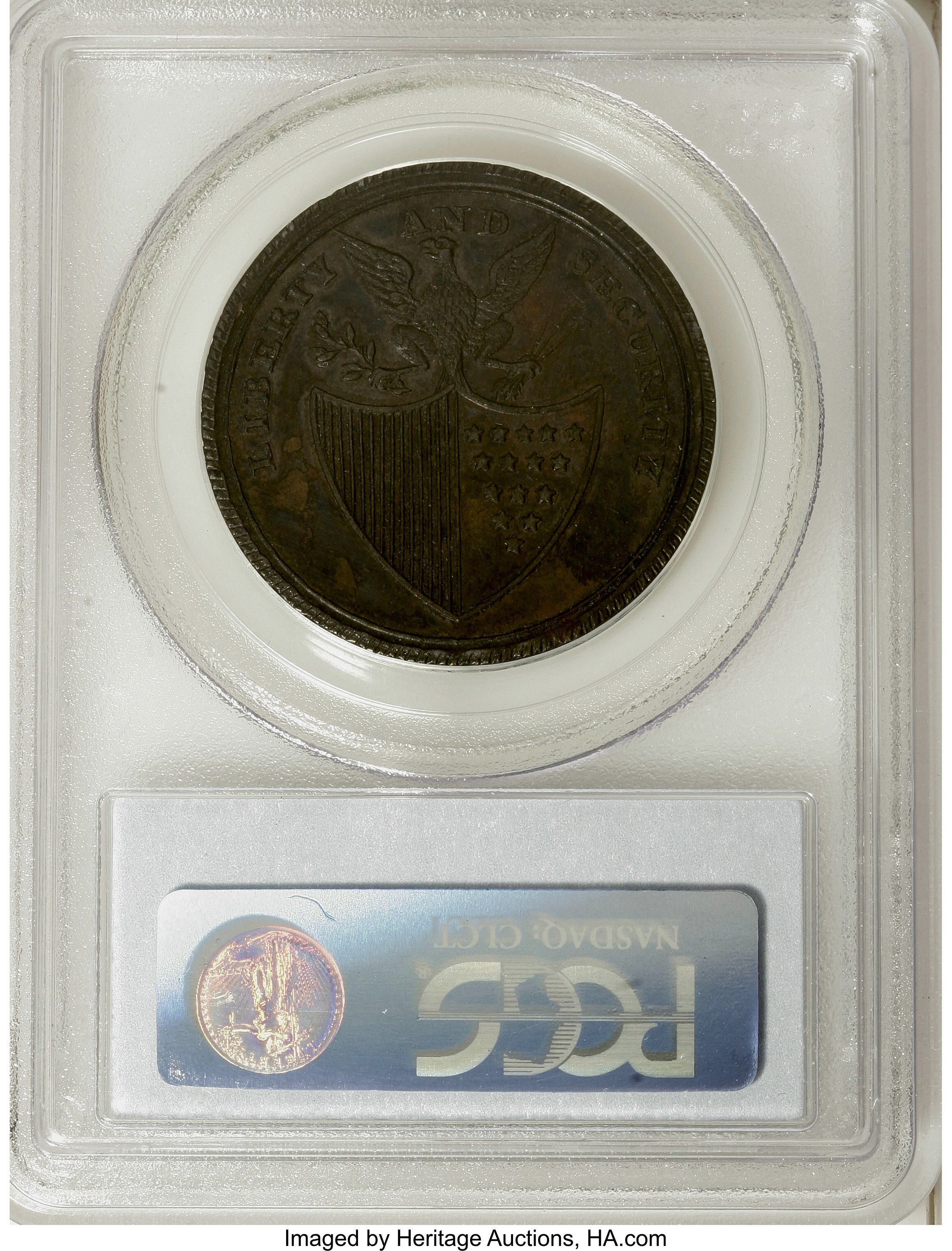 image for: Undated PENNY Washington Liberty & Security Penny, Corded Rim MS60 Brown PCGS....