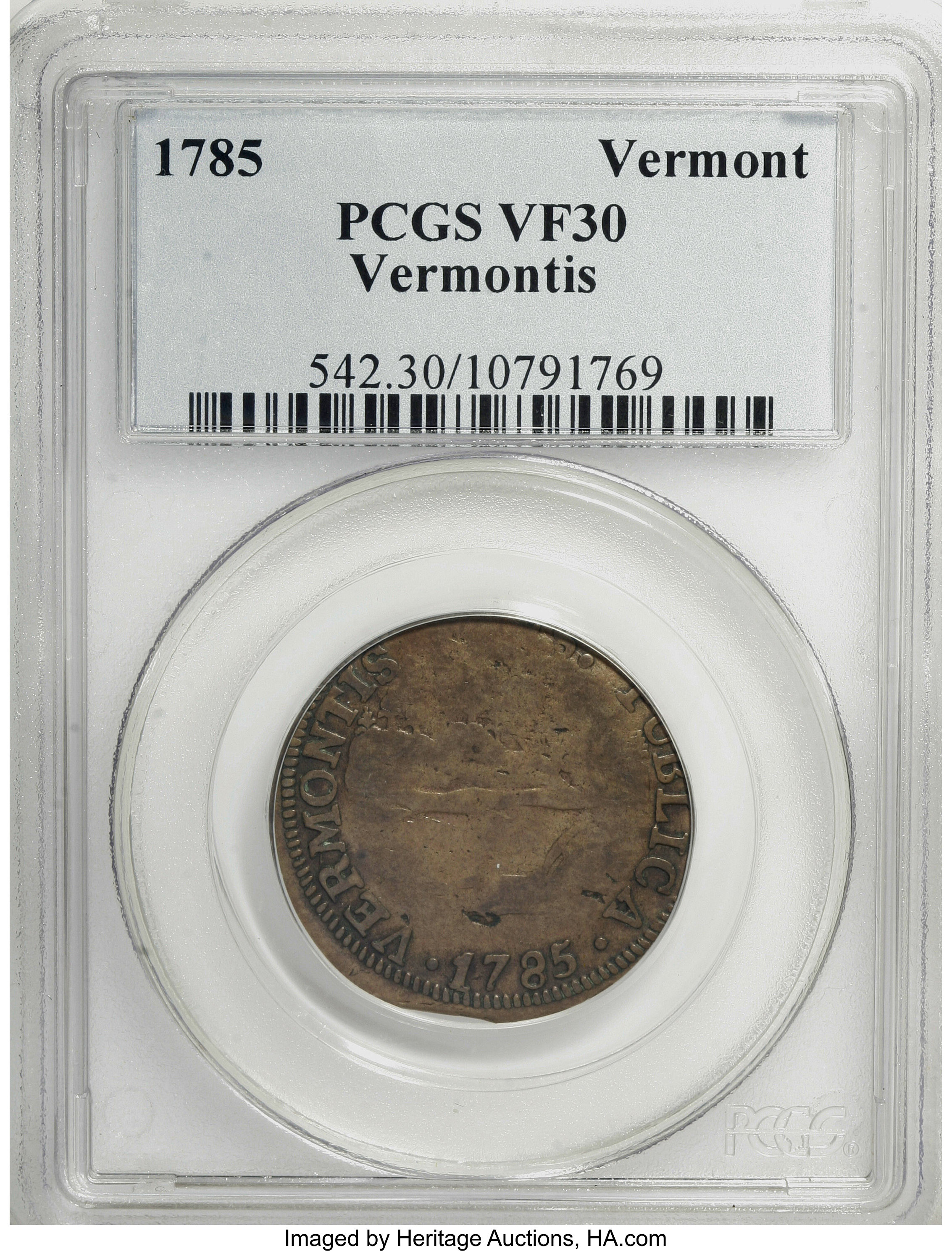 image for: 1785 COPPER Vermont Copper, VERMONTIS VF30 PCGS....