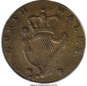 image for: 1795 1/2P Washington North Wales Halfpenny, Lettered Edge XF45 PCGS....