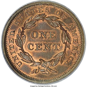 image for: 1839 1C Type of 1840 MS65 Red and Brown PCGS....