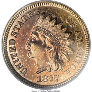image for: 1877 1C PR64 Red Cameo PCGS....