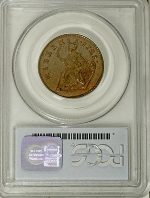 image for: 1723 1/2P Hibernia Halfpenny MS64 Red and Brown PCGS....