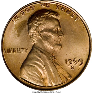 image for: 1969-S 1C Doubled Die MS64 Red PCGS....