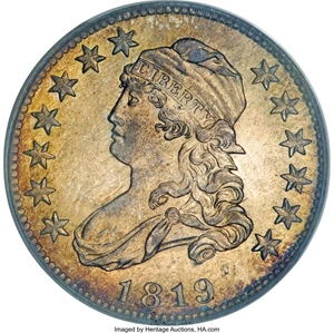 image for: 1819 25C Small 9 MS65 PCGS....