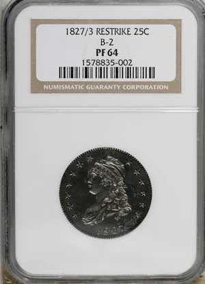 image for: 1827/3 25C Restrike PR64 NGC....
