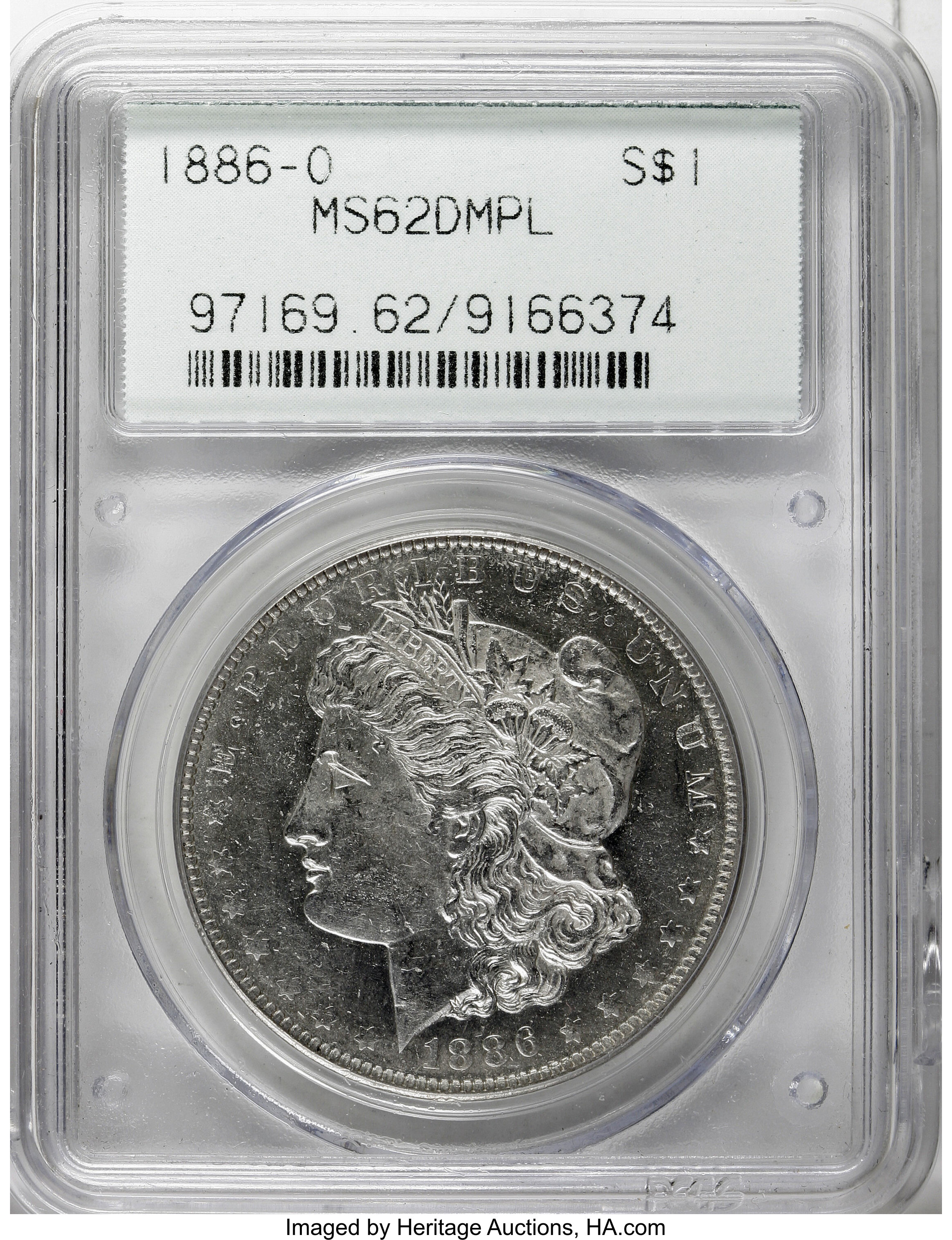 image for: 1886-O $1 MS62 Deep Mirror Prooflike PCGS....