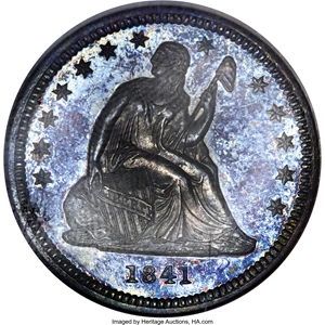 image for: 1841 25C PR66 NGC....