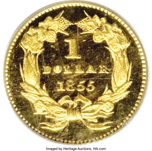 image for: 1855 G$1 PR66 Deep Cameo PCGS....