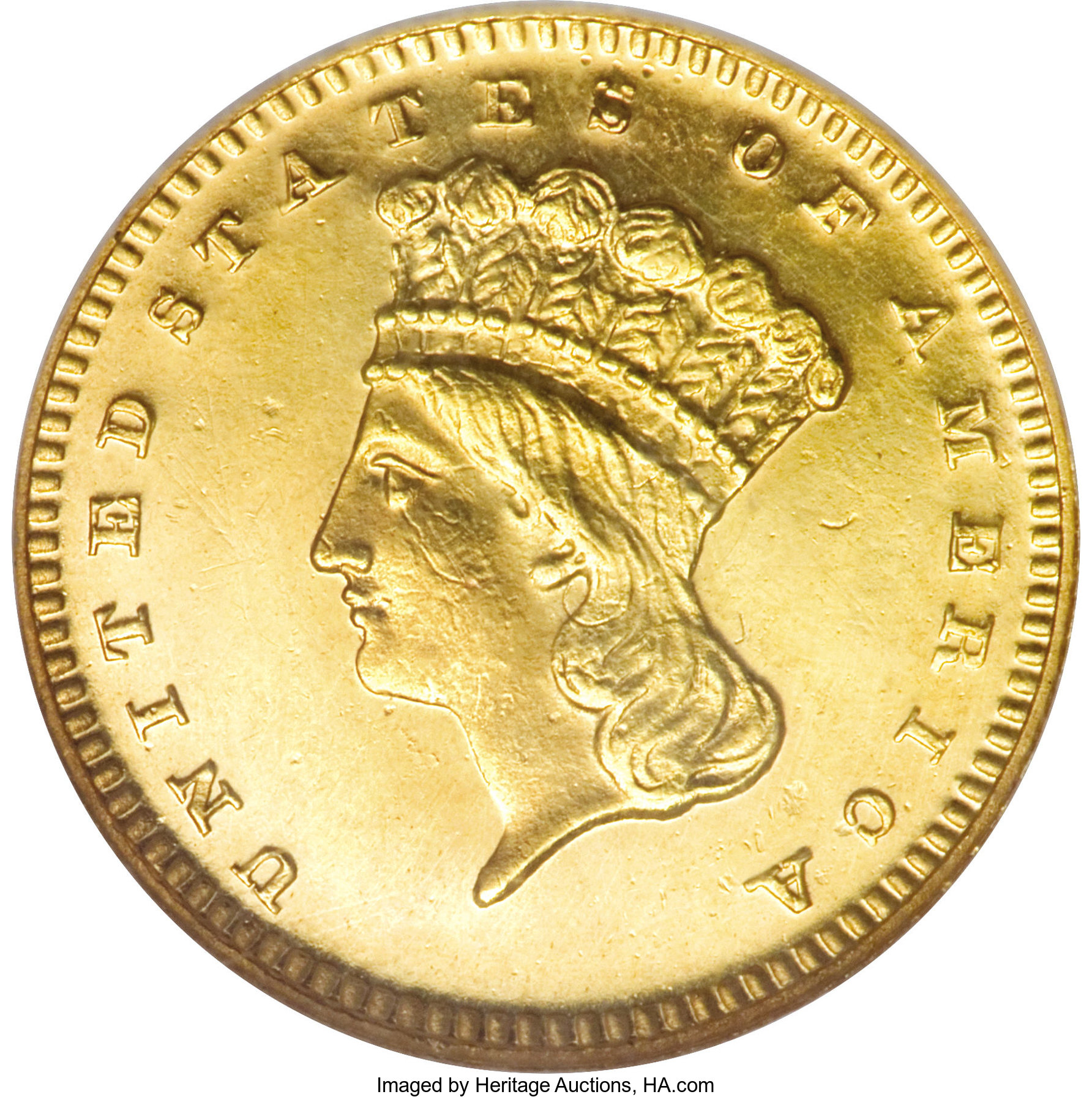 image for: 1873 G$1 Closed 3 PR64 NGC....