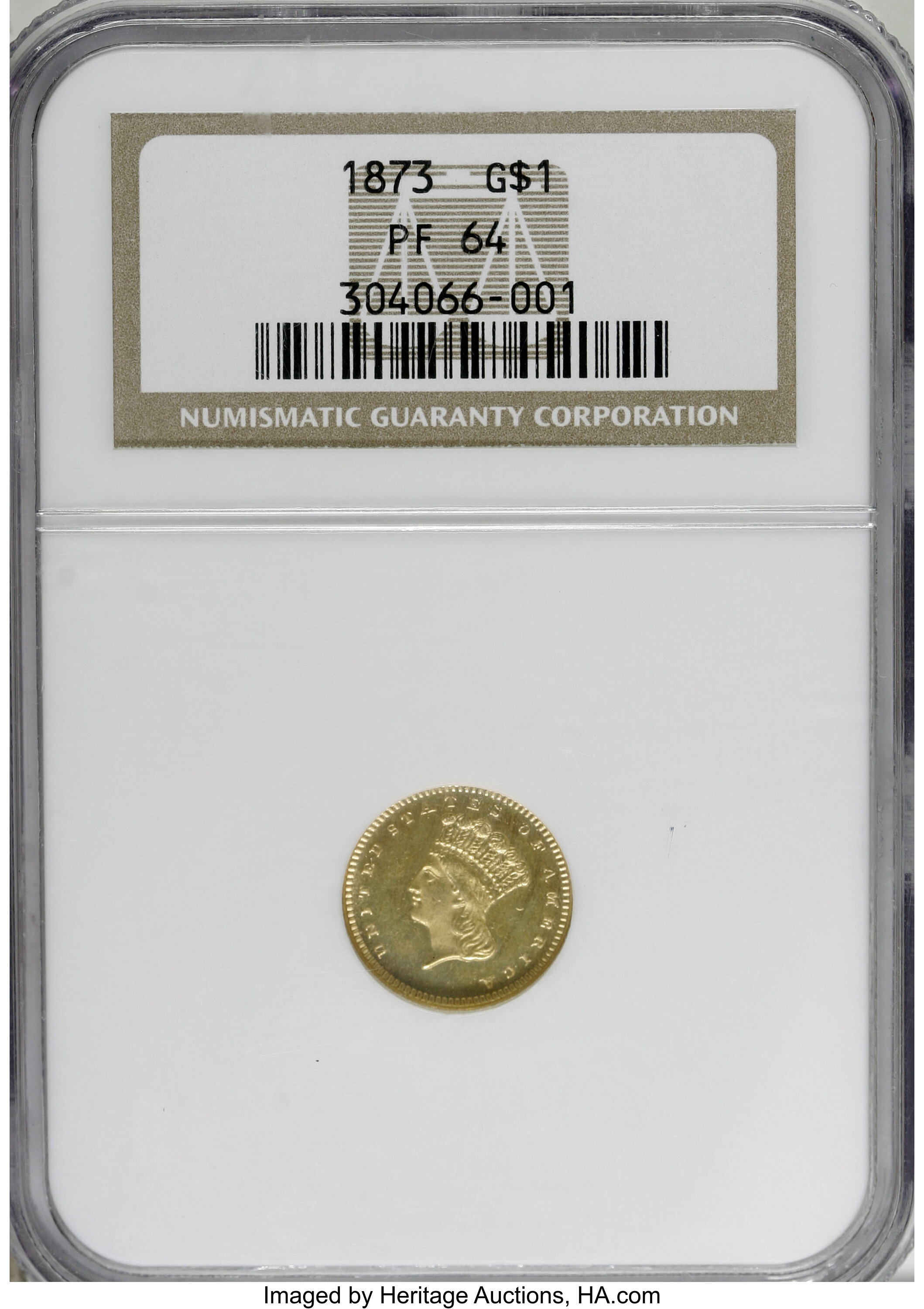 image for: 1873 G$1 Closed 3 PR64 NGC....