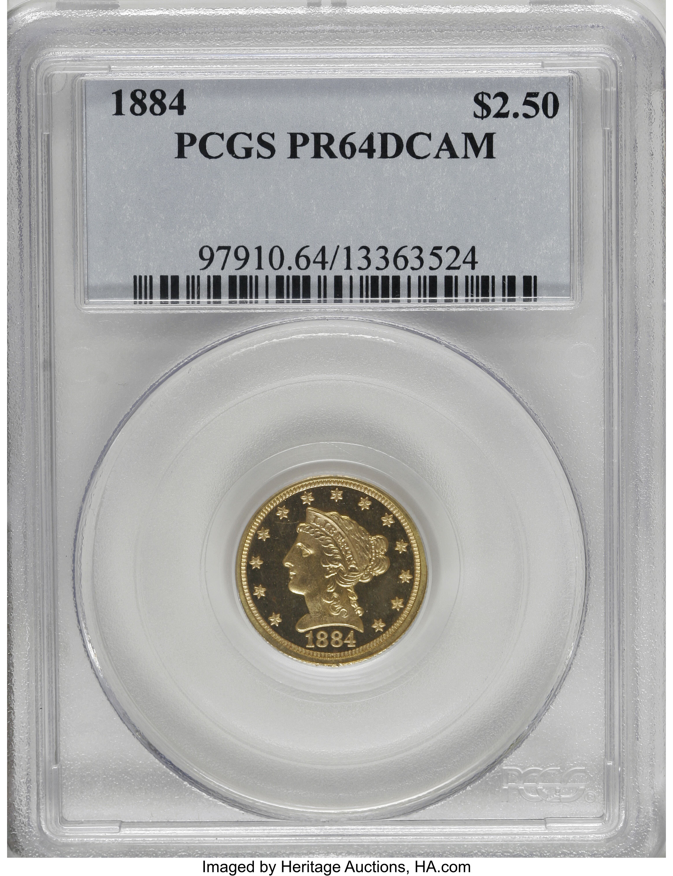 image for: 1884 $2 1/2 PR64 Deep Cameo PCGS....