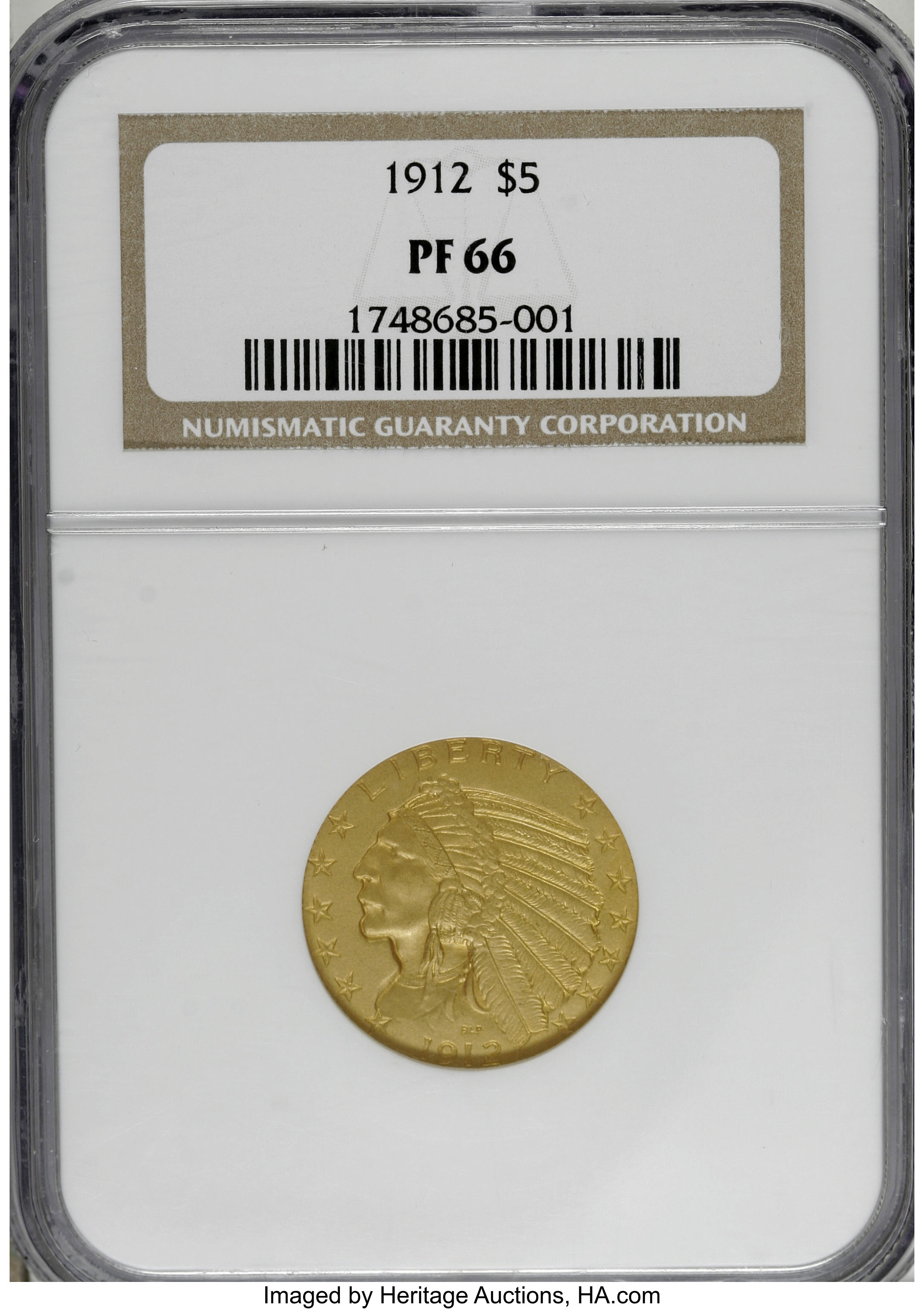 image for: 1912 $5 PR66 NGC....