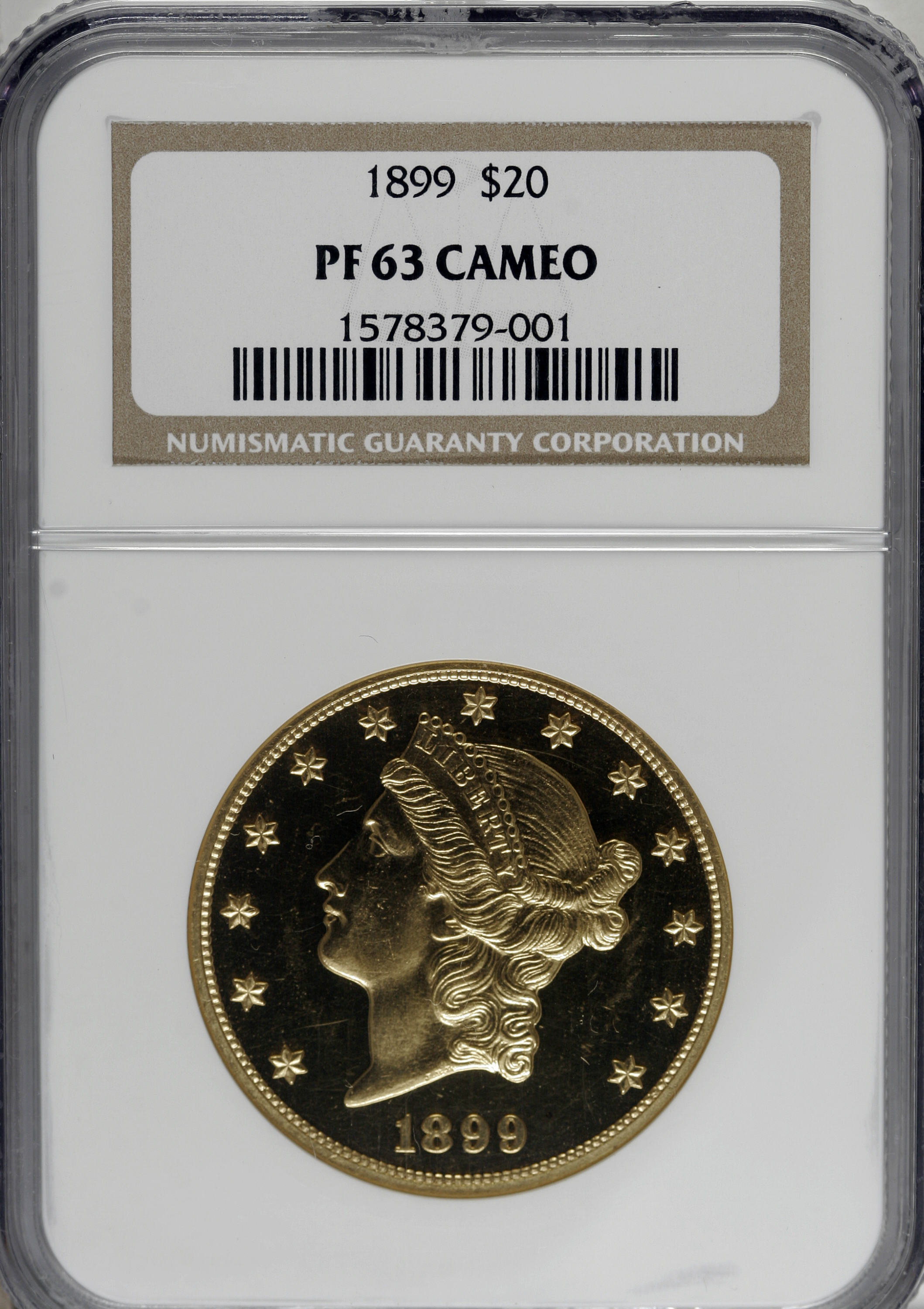 image for: 1899 $20 PR63 Cameo NGC....