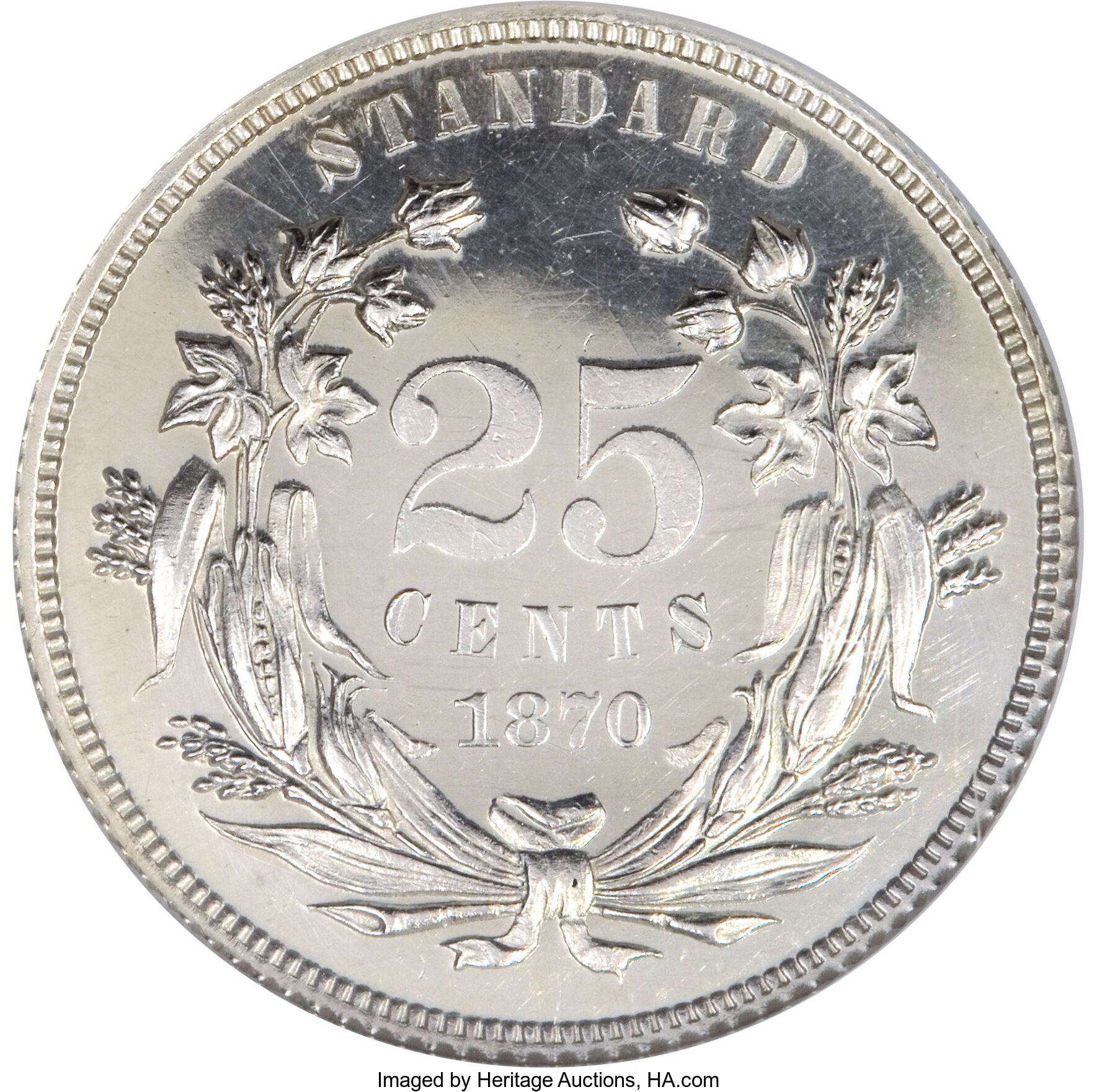 image for: 1870 25C Standard Silver Quarter Dollar, Judd-888, Pollock-987, R.5, PR63 NGC....