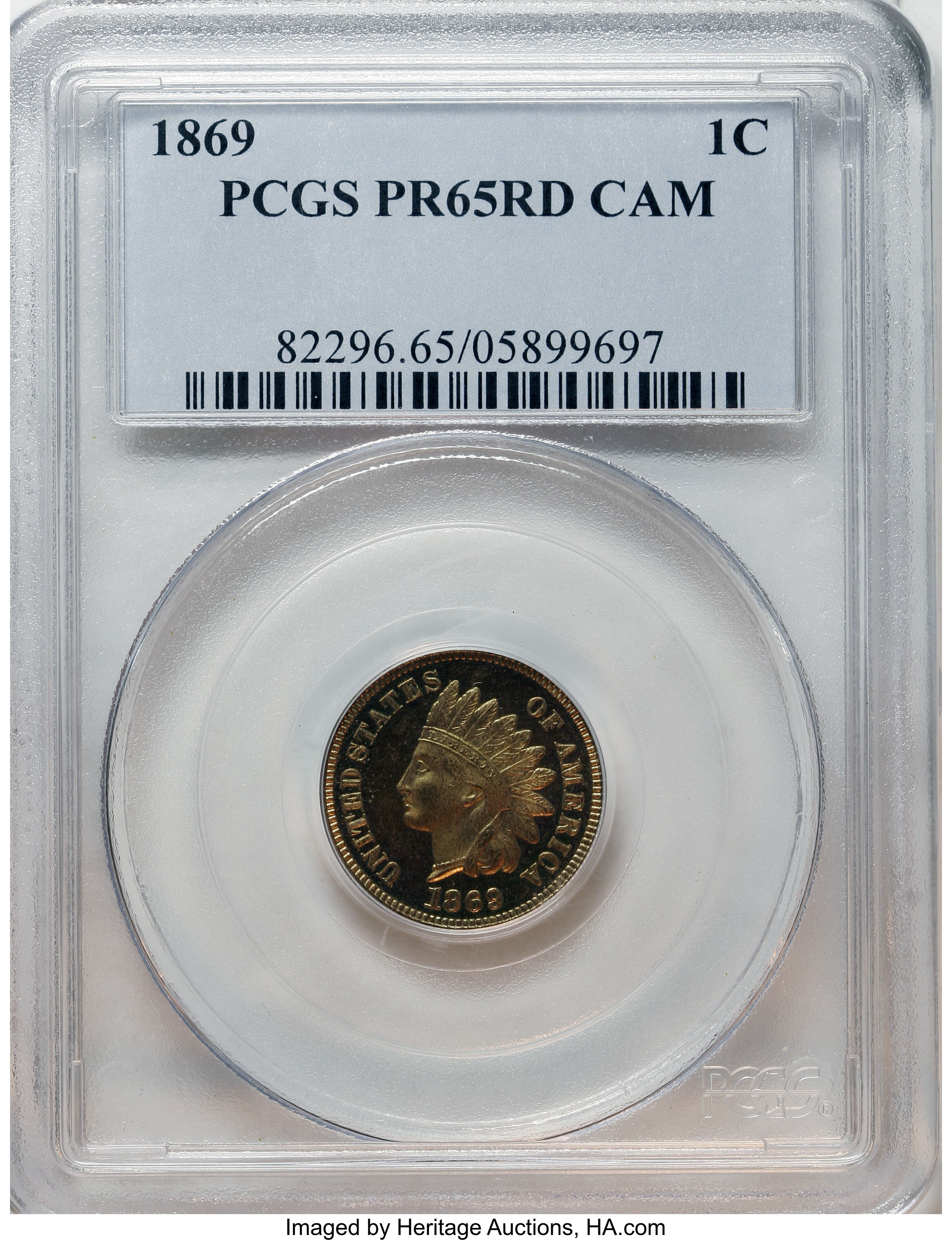 image for: 1869 1C PR65 Cameo PCGS....