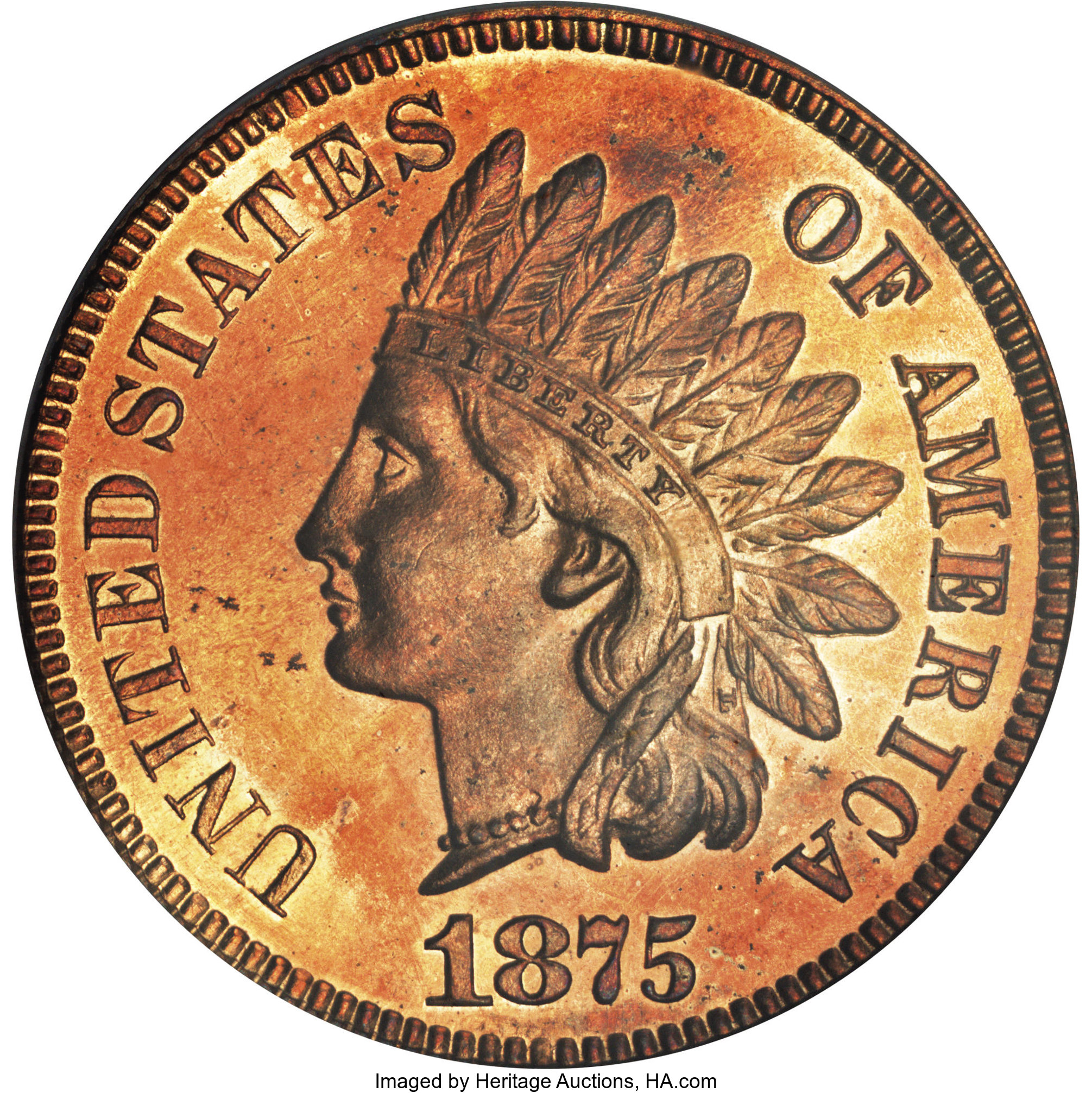 image for: 1875 1C PR65 Red Cameo PCGS....