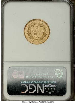 image for: 1881 $3 PR61 Cameo NGC....
