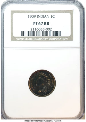 image for: 1909 1C PR67 Red and Brown NGC....
