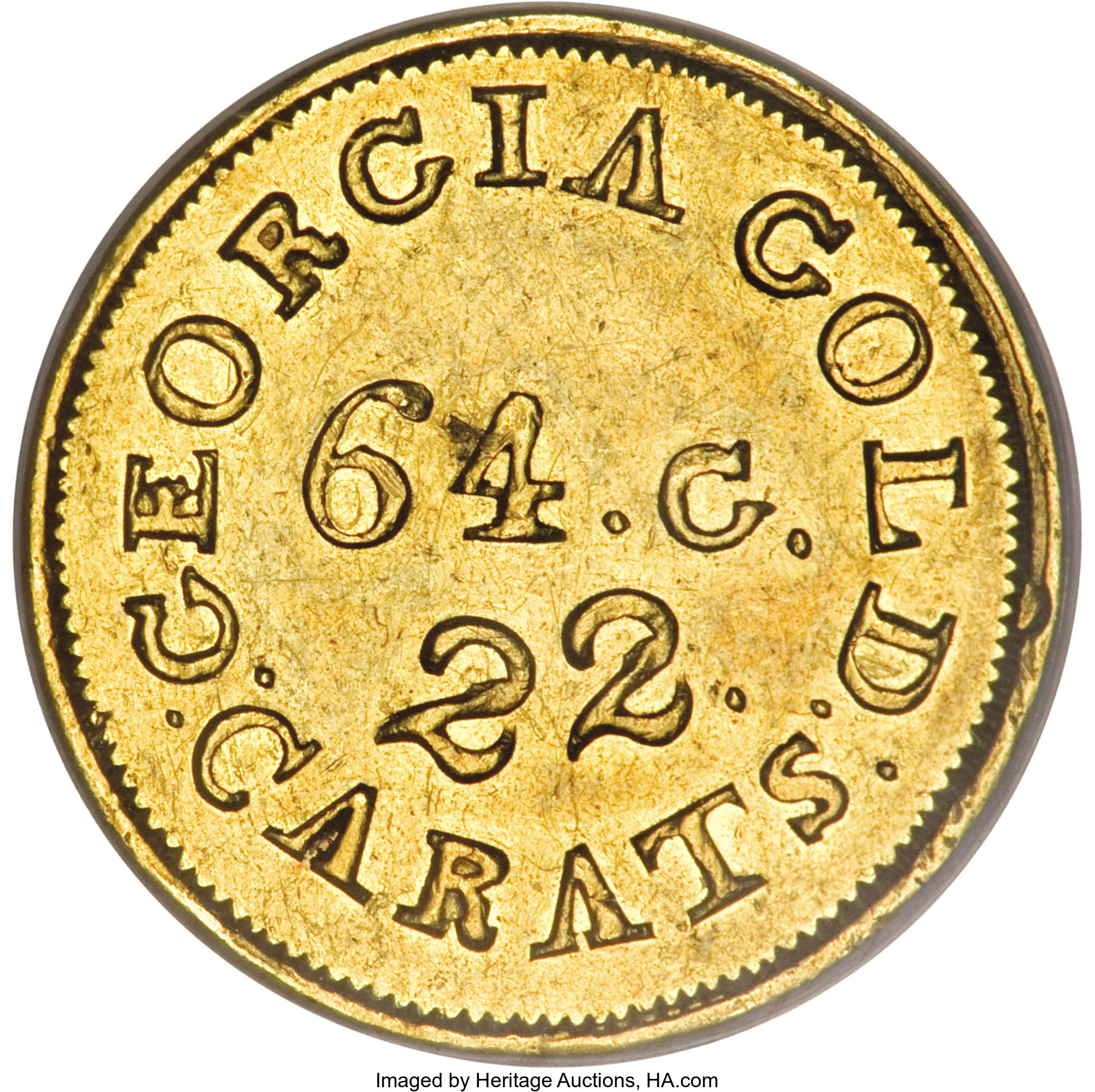 image for: (1837-42) $2 1/2 C. Bechtler Quarter Eagle, 64G. 22C.--Scratched--NCS. Unc. Details....