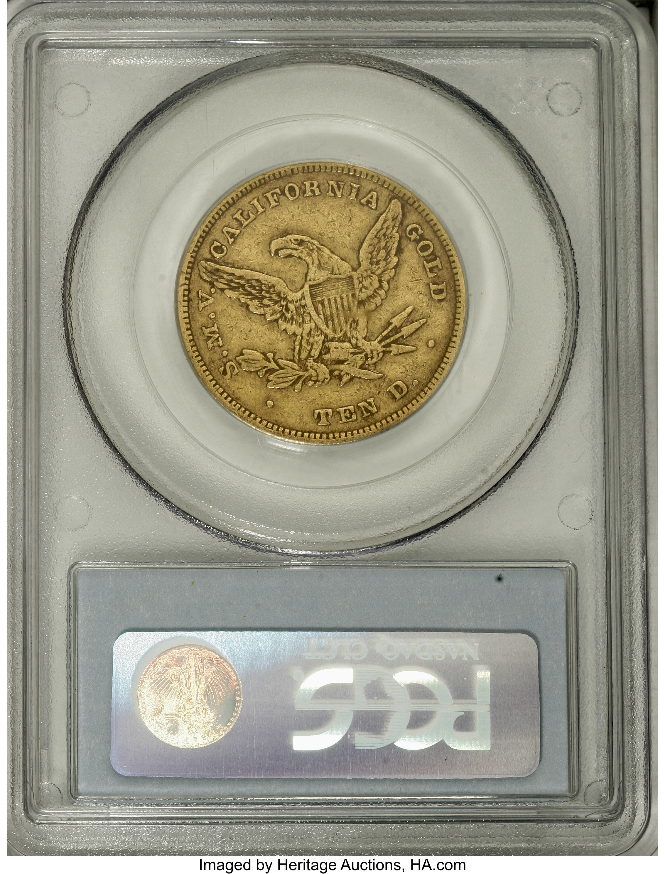 image for: 1849 $10 Moffat & Co. Ten Dollar, "Ten D." VF25 PCGS....