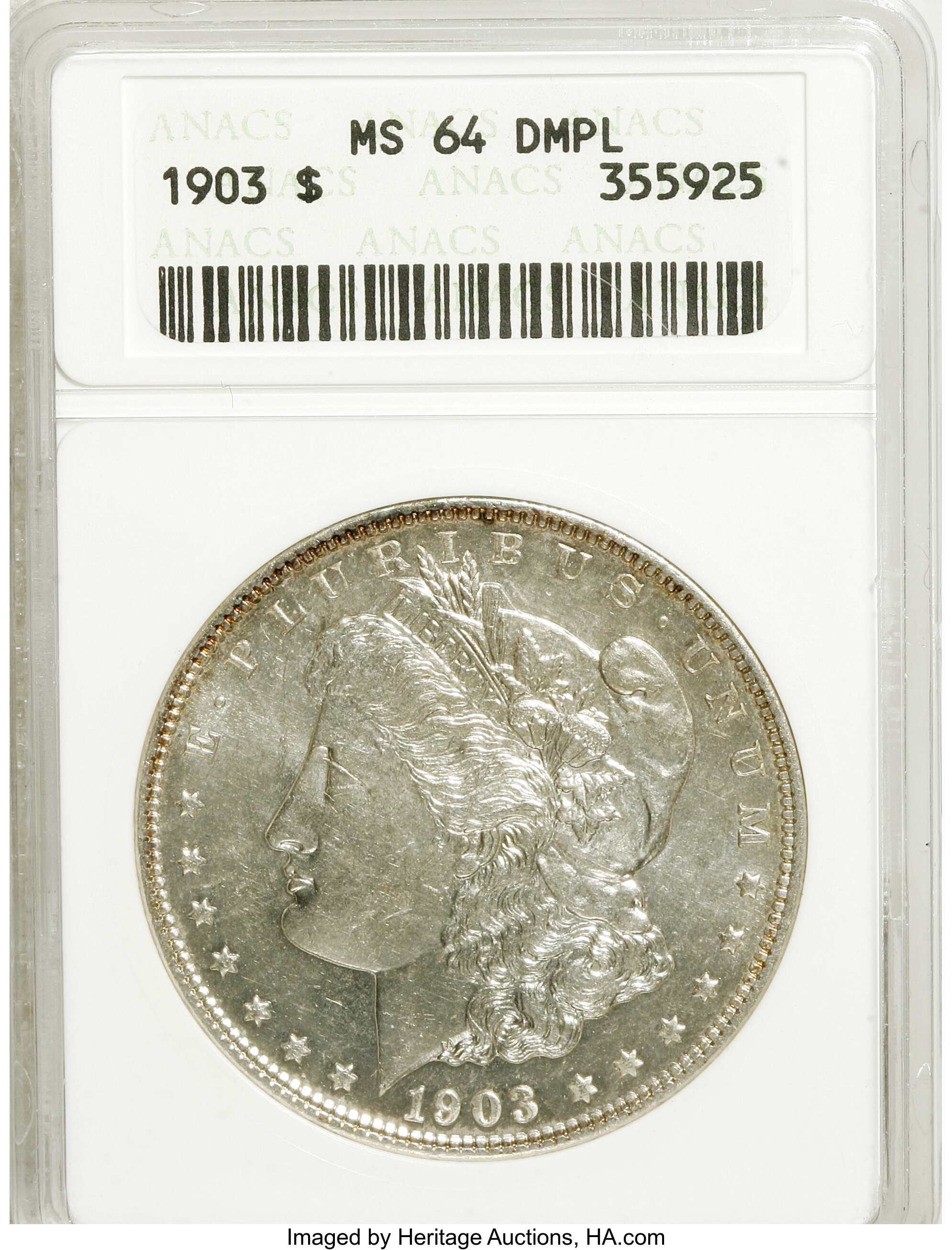 image for: 1903 $1 MS64 Deep Mirror Prooflike ANACS....