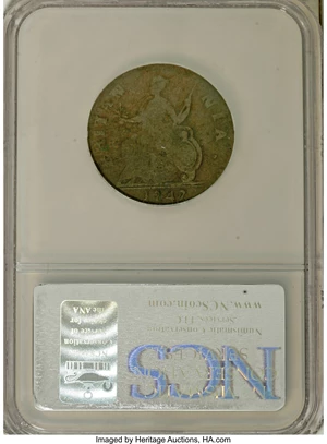 image for: 1747 1/2P Machin's Mills Halfpenny--Obverse Scratched--NCS. Fine Details....