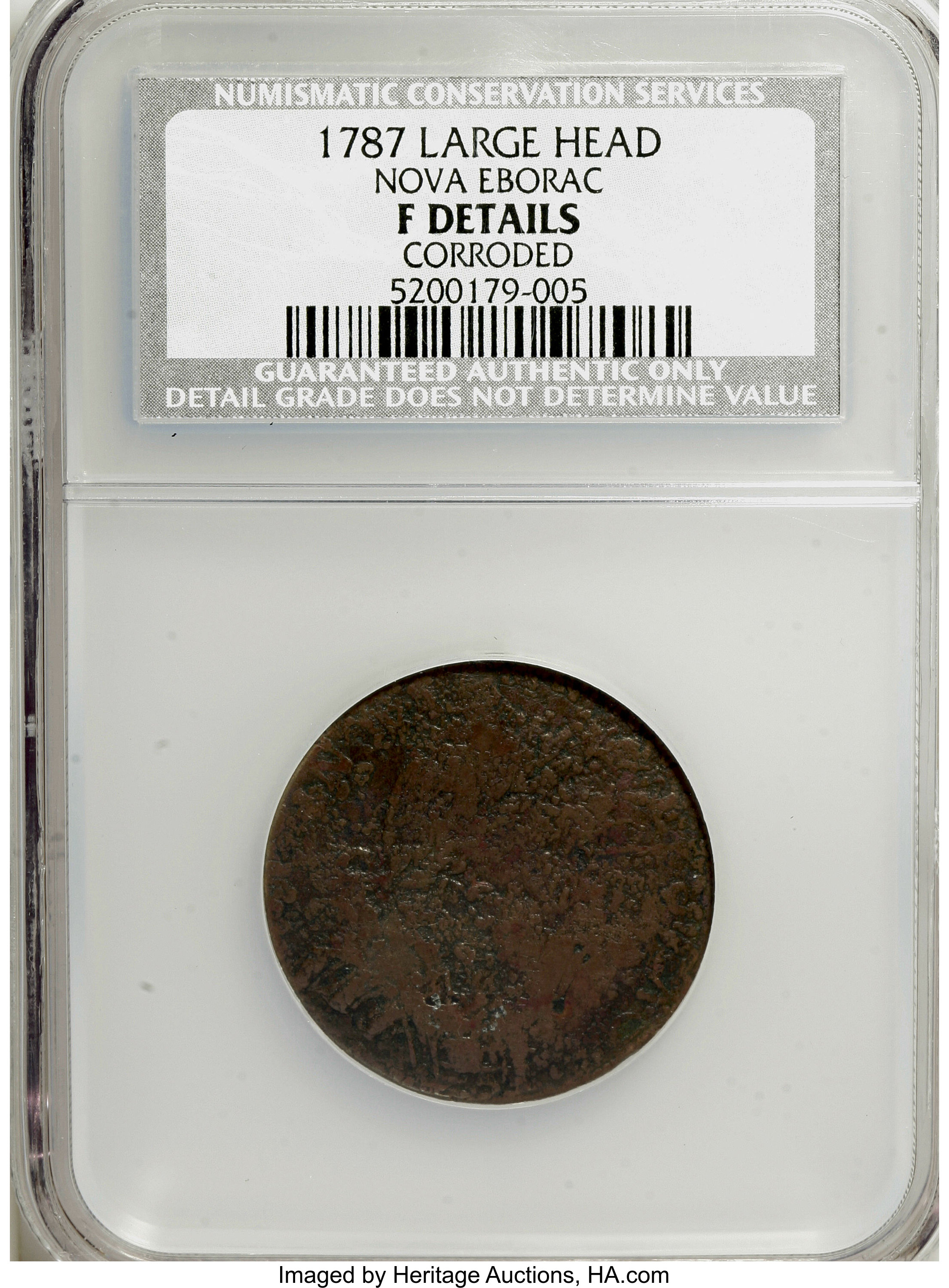 image for: 1787 COPPER Nova Eborac Copper, Large Head--Corroded--NCS. Fine Details....