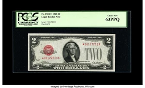 image for: Fr. 1501* $2 1928 Legal Tender Note. PCGS Choice New 63PPQ....