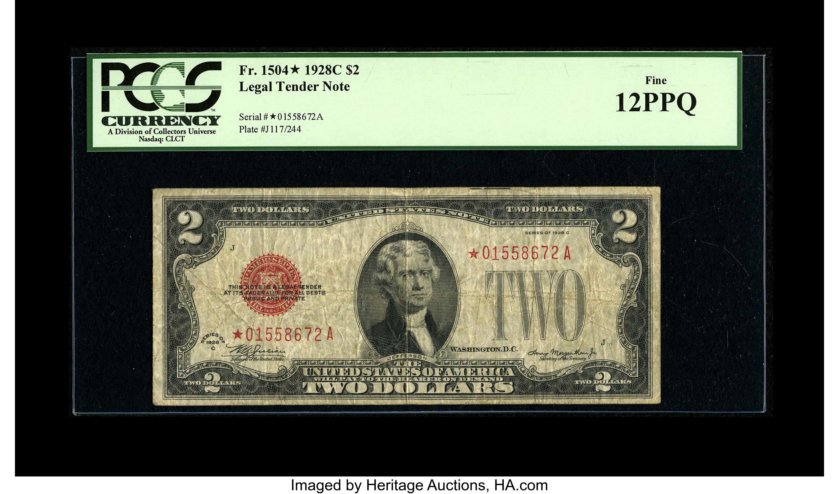 image for: Fr. 1504* $2 1928C Legal Tender Note. PCGS Fine 12PPQ....