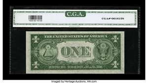 image for: Fr. 1609* $1 1935A R Silver Certificate. CGA Gem Uncirculated 65....