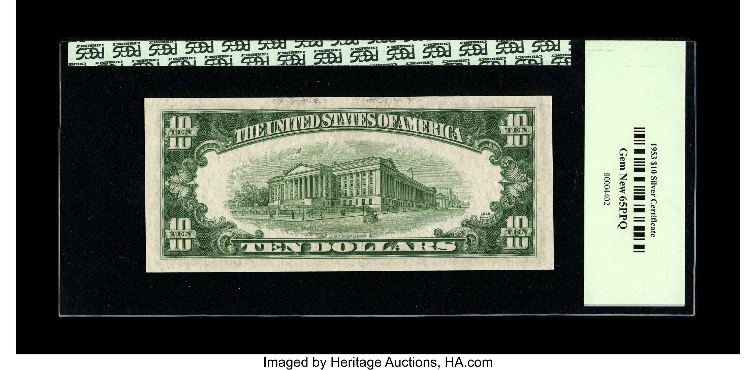 image for: Fr. 1706 $10 1953 Silver Certificate. PCGS Gem New 65PPQ....