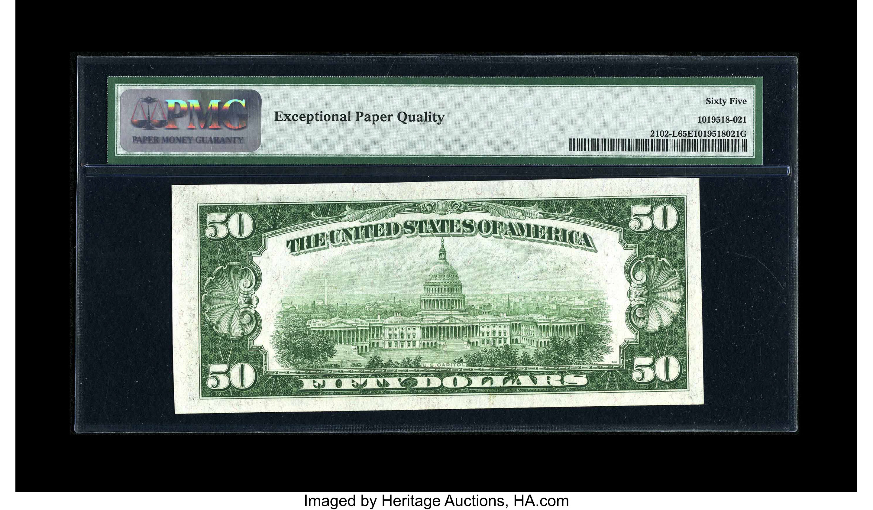 image for: Fr. 2102-L $50 1934 Federal Reserve Note. PMG Gem Uncirculated 65 EPQ....
