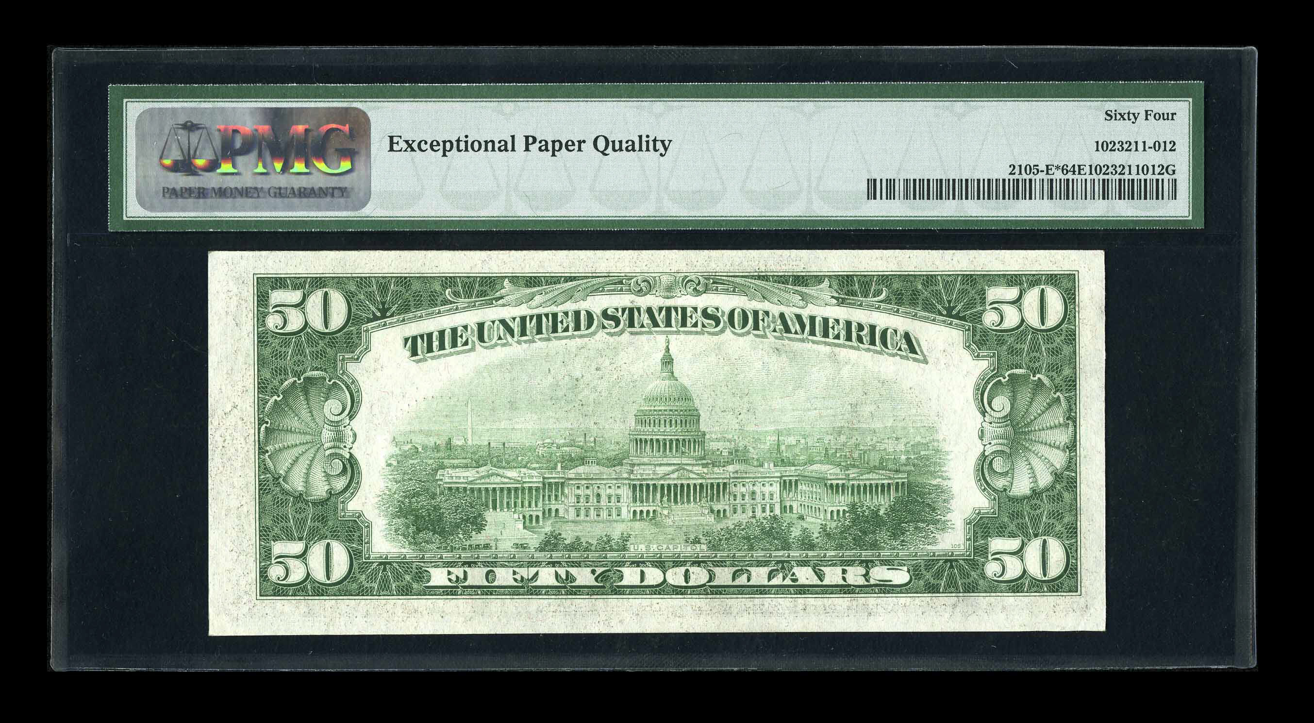 image for: Fr. 2105-E* $50 1934C Federal Reserve Note. PMG Choice Uncirculated 64 EPQ....