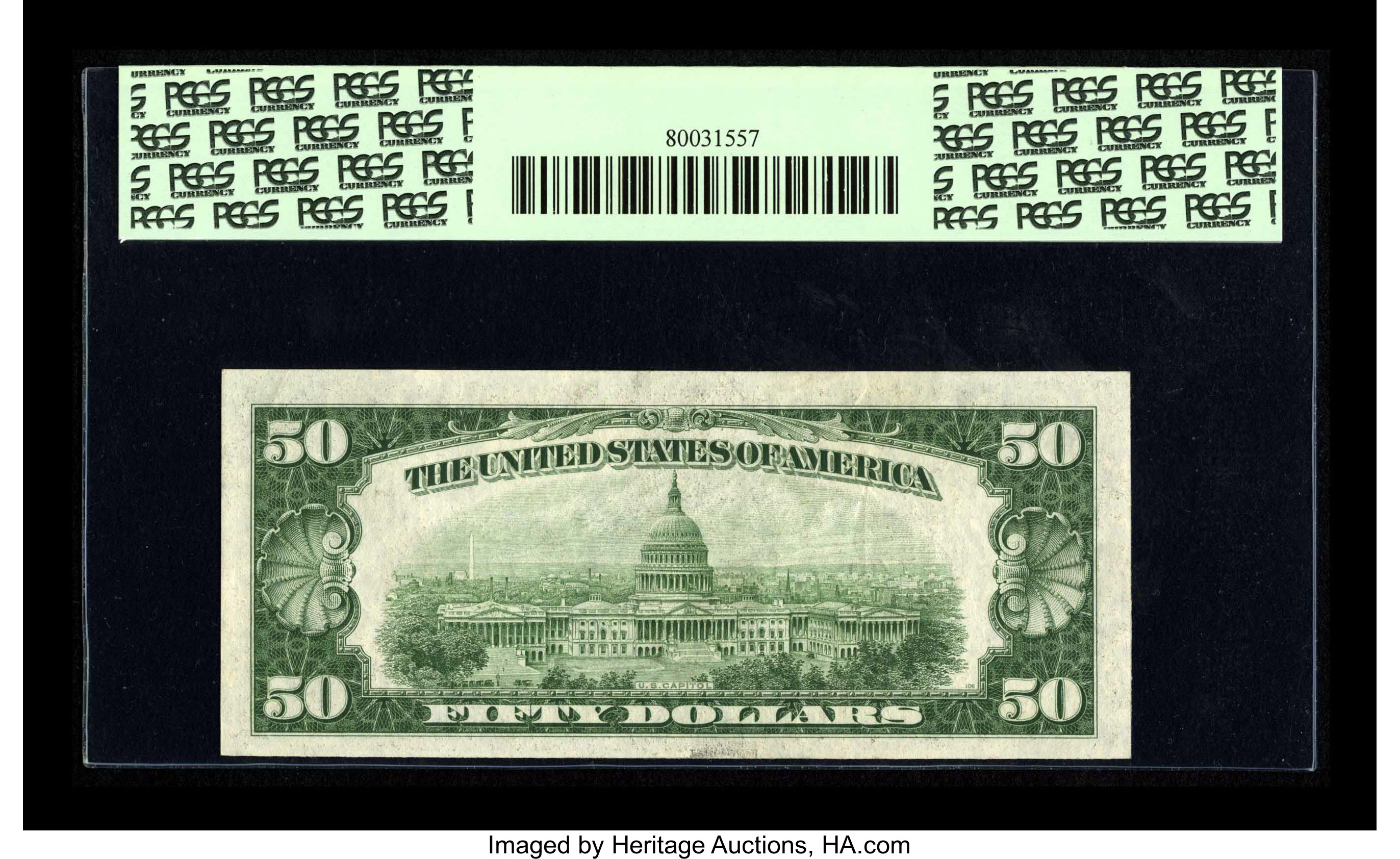 image for: Fr. 2106-B* $50 1934D Federal Reserve Note. PCGS Choice About New 55PPQ....