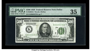 image for: Fr. 2200-K $500 1928 Federal Reserve Note. PMG Choice Very Fine 35....
